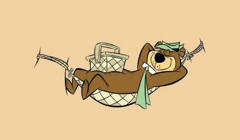 yogi bear hammock picnic cartoon