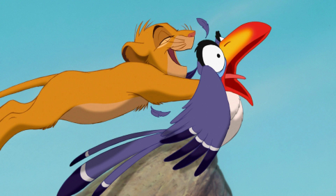 zazu and simba playful scene lion king animation