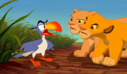 zazu simba nala the lion king animated scene savanna conversation