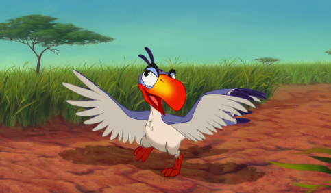 zazu the lion king animated bird character african savanna scene