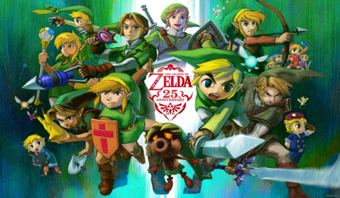 zelda links evolution 25th anniversary hero collage game art