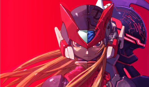zero mega man cyber warrior red armor anime character artwork