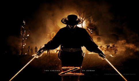 zorro legend of zorro flaming z symbol dark poster